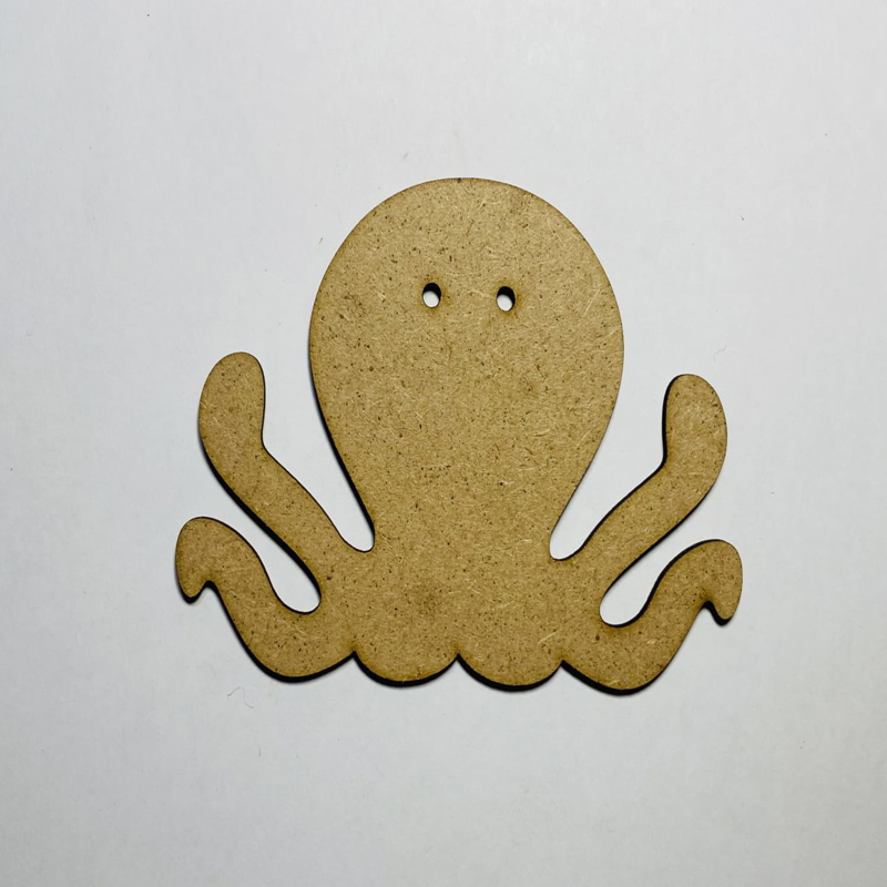 طرح چوب طرح اختاپوس ناتمام مناسب برای استفاده در دستگاه های cnc چوب و cnc لیزر - laser cut wood octopus cutout octopus shape unfinished cdr file