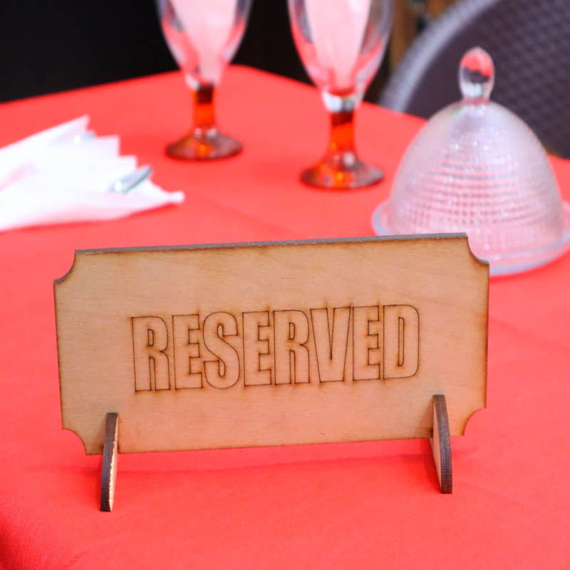 طرح تابلو رومیزی مناسب برای استفاده در دستگاه های cnc چوب و cnc لیزر - laser cut reserved table top sign cdr file