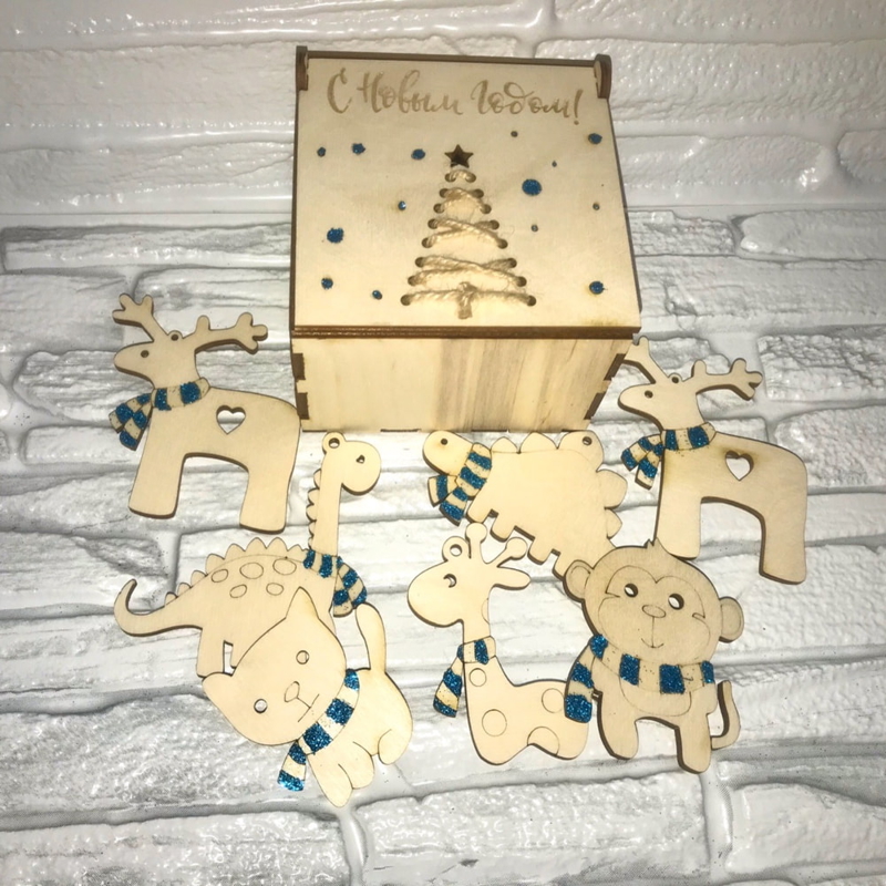 طرح جعبه اسباب بازی چوبی کریسمس مناسب برای استفاده در دستگاه های cnc چوب و cnc لیزر - laser cut wooden christmas toys box cdr file
