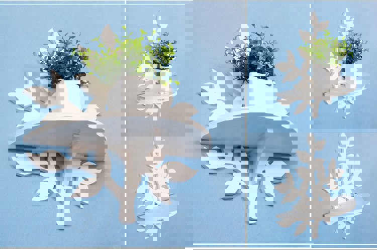 طرح قفسه دیواری مناسب برای استفاده در دستگاه های cnc چوب و cnc لیزر - laser cut wall decoration storage shelf template cdr file