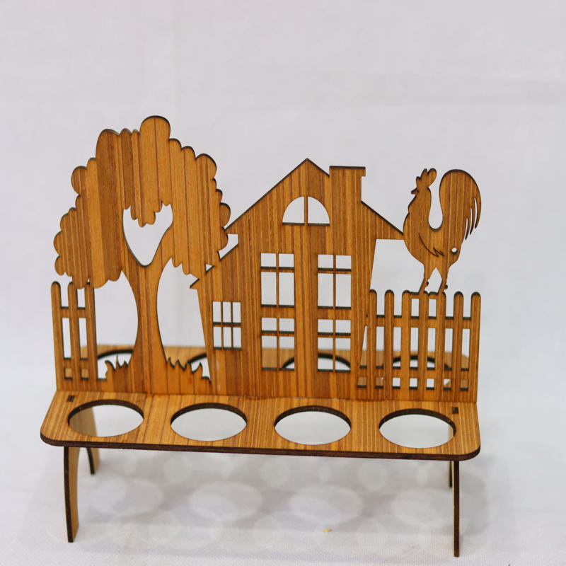 طرح جا شمعی تزئینی عید پاک مناسب برای استفاده در دستگاه های cnc چوب و cnc لیزر - laser cut decorative easter stand cdr file