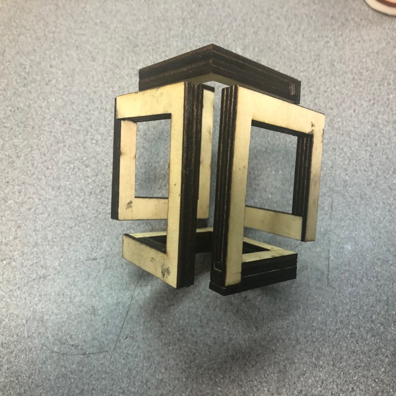 طرح مکعب بی نهایت مناسب برای استفاده در دستگاه های cnc چوب و cnc لیزر - laser cut infinity cube dxf file