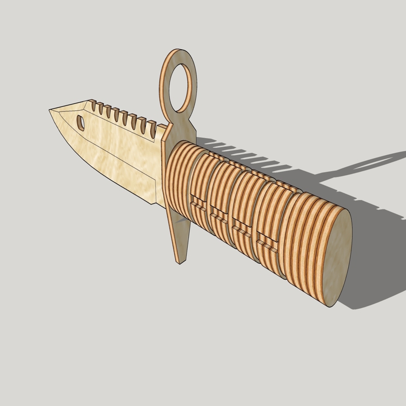 طرح چاقوی چوبی مناسب برای استفاده در دستگاه های cnc چوب و cnc لیزر - laser cut wooden knife template cdr file