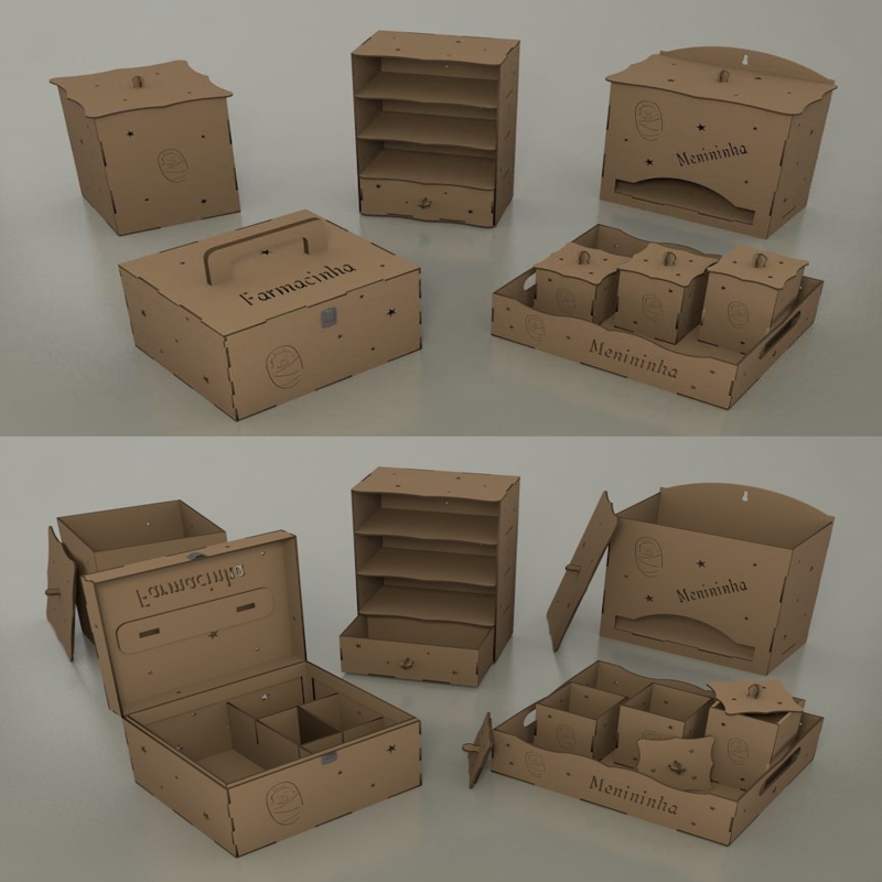 طرح مبلمان خانه عروسکی مناسب برای استفاده در دستگاه های cnc چوب و cnc لیزر - laser cut dollhouse furniture kit cdr file