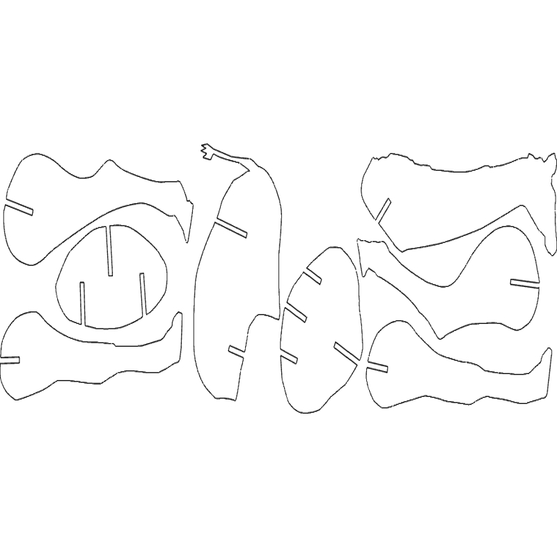 طرح پازل سه بعدی زرافه مناسب برای استفاده در دستگاه های cnc چوب و cnc لیزر - 3d puzzle giraffe dxf file