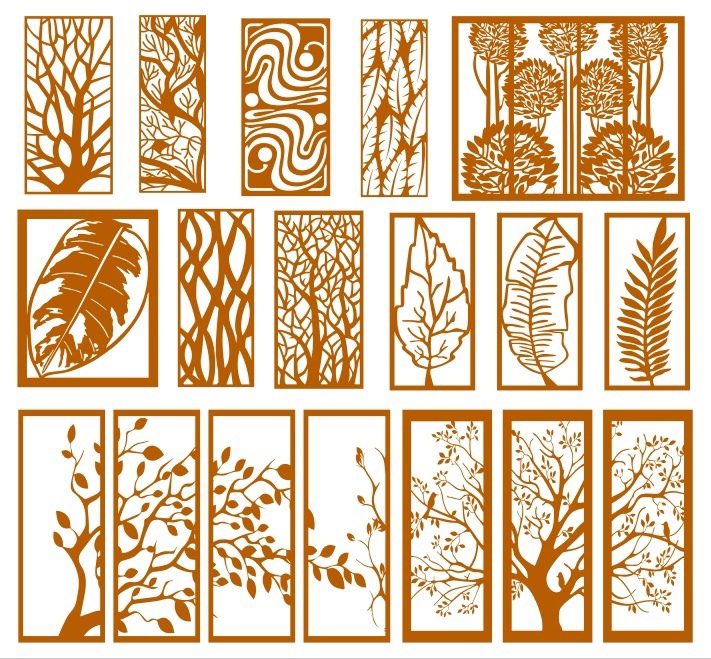 طرح پنل های تزئینی مناسب برای استفاده در دستگاه های cnc چوب و cnc لیزر - laser cut decorative panels cdr file