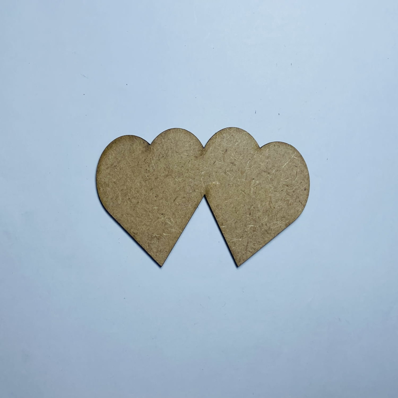 طرح چوب با قلب دوتایی برای کاردستی مناسب برای استفاده در دستگاه های cnc چوب و cnc لیزر - laser cut wood double heart cutout for crafts cdr file