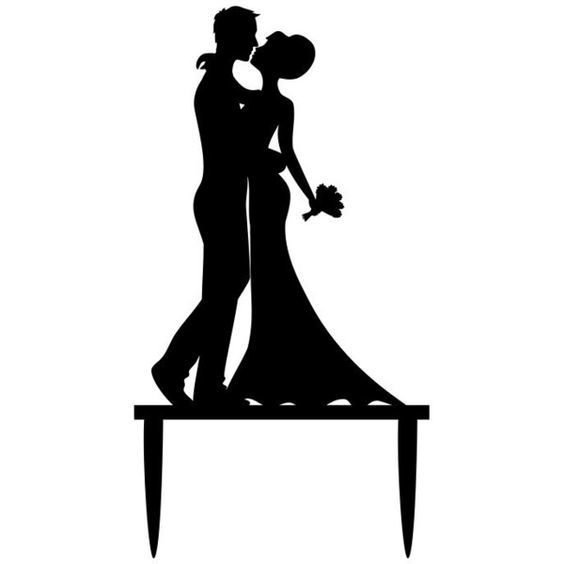 طرح رویه کیک عروسی طرح عروس و داماد مناسب برای استفاده در دستگاه های cnc چوب و cnc لیزر - laser cut wedding cake topper bride and groom silhouette cake decorations cdr file