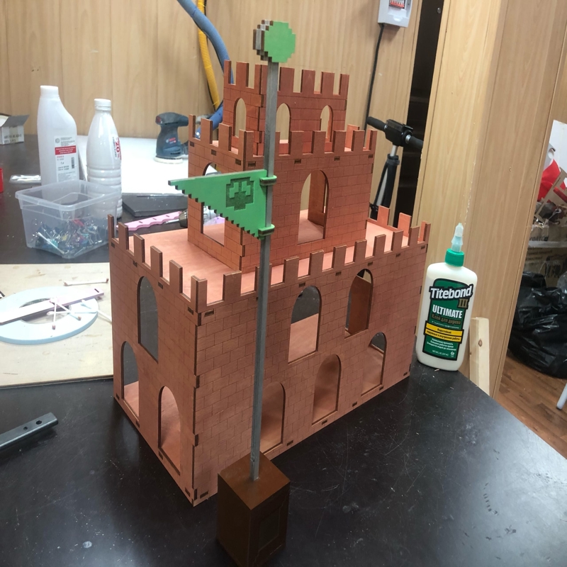 طرح قلعه چوبی پرنسس سوپر ماریو مناسب برای استفاده در دستگاه های cnc چوب و cnc لیزر - laser cut super mario wooden princess castle cdr file