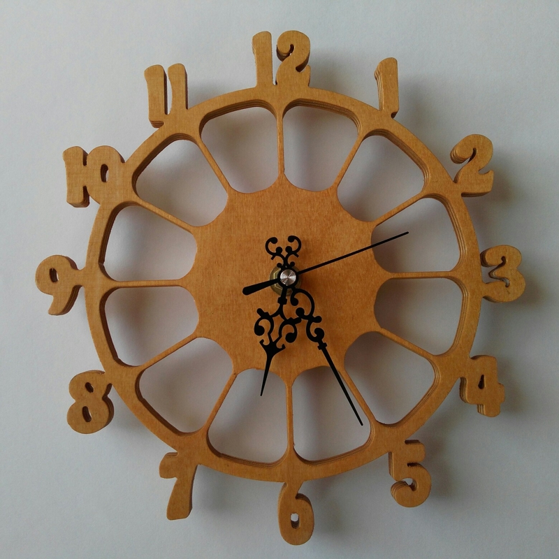 طرح ساعت دیواری با فرمت cnc مناسب برای استفاده در دستگاه های cnc چوب و cnc لیزر - laser cut wall clock cnc template dxf file