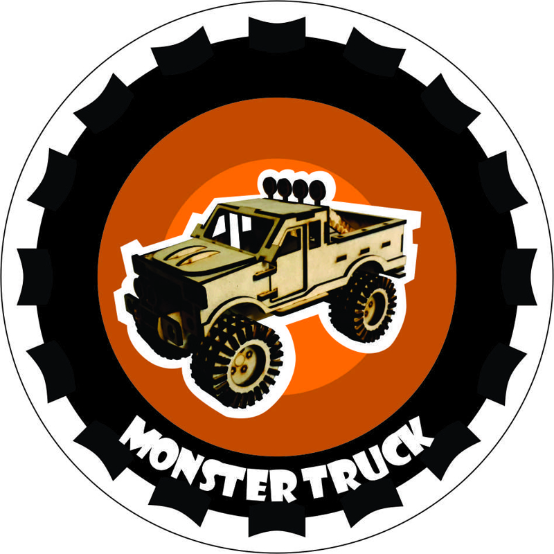 طرح کامیون هیولا مناسب برای استفاده در دستگاه های cnc چوب و cnc لیزر - monster truck dxf file