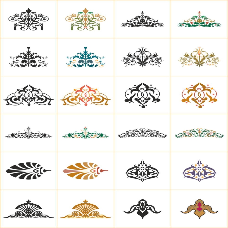 طرح فایل کورل دراو با پسوند cdr مناسب برای استفاده در دستگاه های cnc چوب و cnc لیزر - swirl vector patterns coreldraw cdr file