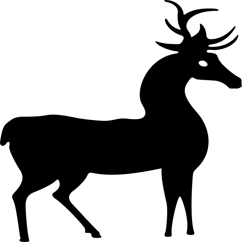 طرح فایل وکتوری سیلوئت گوزن ایستاده مناسب برای استفاده در دستگاه های cnc چوب و cnc لیزر - deer standing silhouette vector cdr file