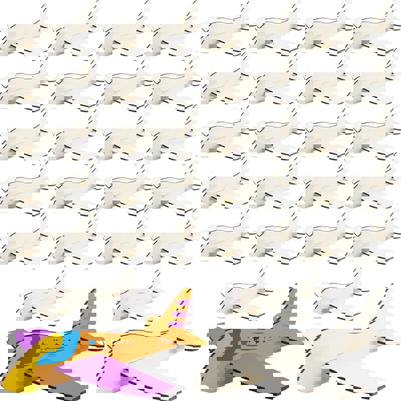 طرح مدل هواپیمای چوبی ناتمام ، اسباب‌بازی‌های مدل DIY مناسب برای استفاده در دستگاه های cnc چوب و cnc لیزر - laser cut unfinished wooden airplane model toys diy model planes