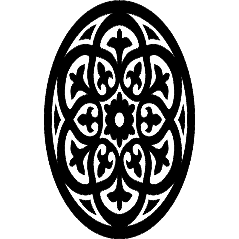 طرح گل گرد مناسب برای استفاده در دستگاه های cnc چوب و cnc لیزر - round floral pattern dxf file