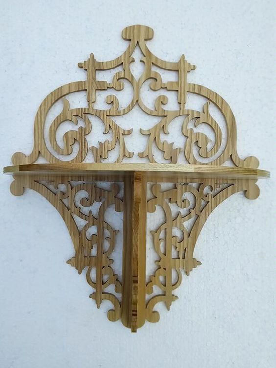 طرح قفسه دکوری مناسب برای استفاده در دستگاه های cnc چوب و cnc لیزر - decorative shelf laser cut cdr file