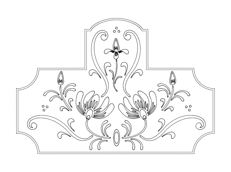طرح گل مناسب برای استفاده در دستگاه های cnc چوب و cnc لیزر - floral design dxf file
