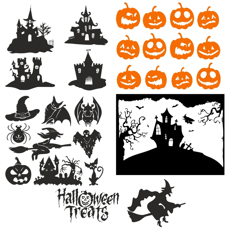 طرح وکتور هالووین مناسب برای استفاده در دستگاه های cnc چوب و cnc لیزر - halloween vectors cdr file