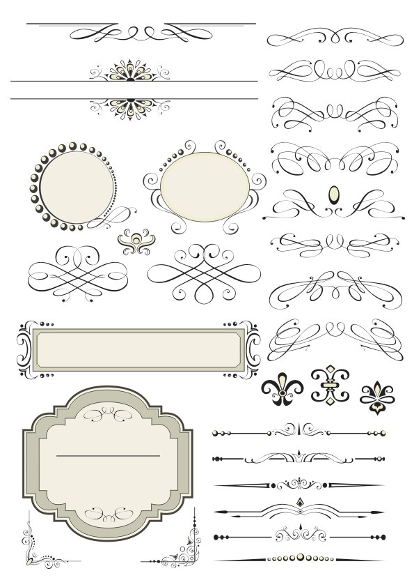 طرح فایل کورل دراو طرح گل مناسب برای استفاده در دستگاه های cnc چوب و cnc لیزر - vector decorative design elements page decor cdr file