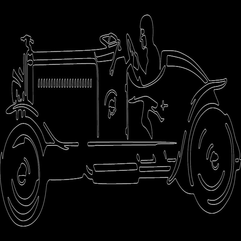 طرح ماشین قدیمی ۰۸۰۷ مناسب برای استفاده در دستگاه های cnc چوب و cnc لیزر - old car 0807 dxf file