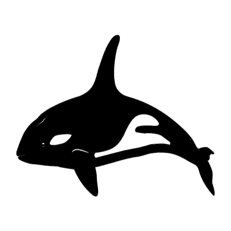 طرح نهنگ قاتل مناسب برای استفاده در دستگاه های cnc چوب و cnc لیزر - killer whale dxf file