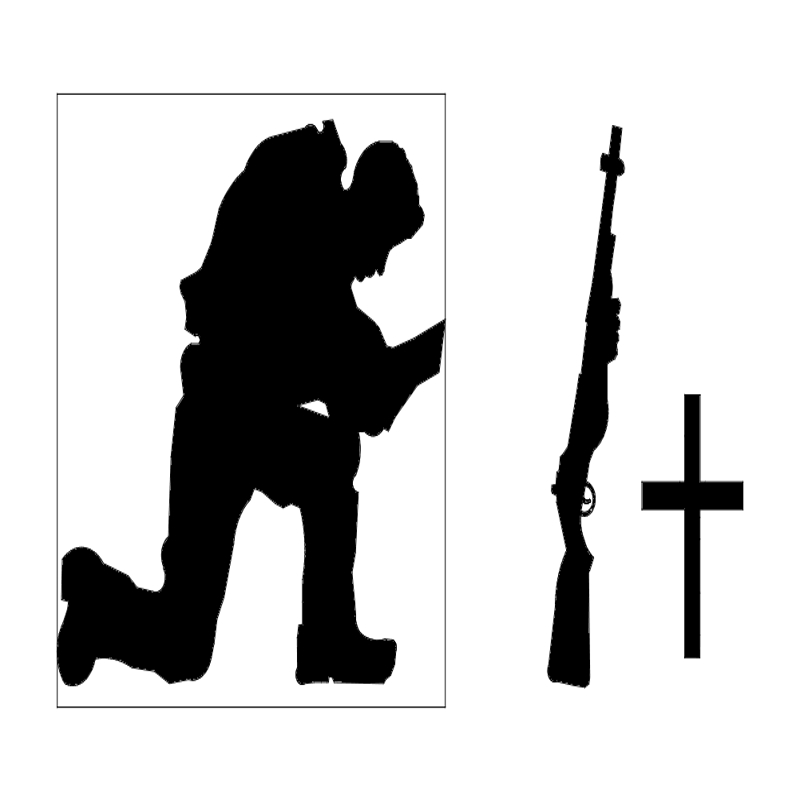 طرح سرباز در حال دعا مناسب برای استفاده در دستگاه های cnc چوب و cnc لیزر - praying soldier dxf file