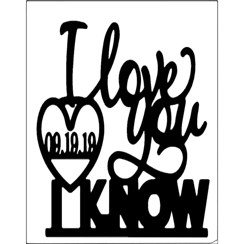 طرح دوستت دارم من را می‌شناسم مناسب برای استفاده در دستگاه های cnc چوب و cnc لیزر - i love you i know dxf file