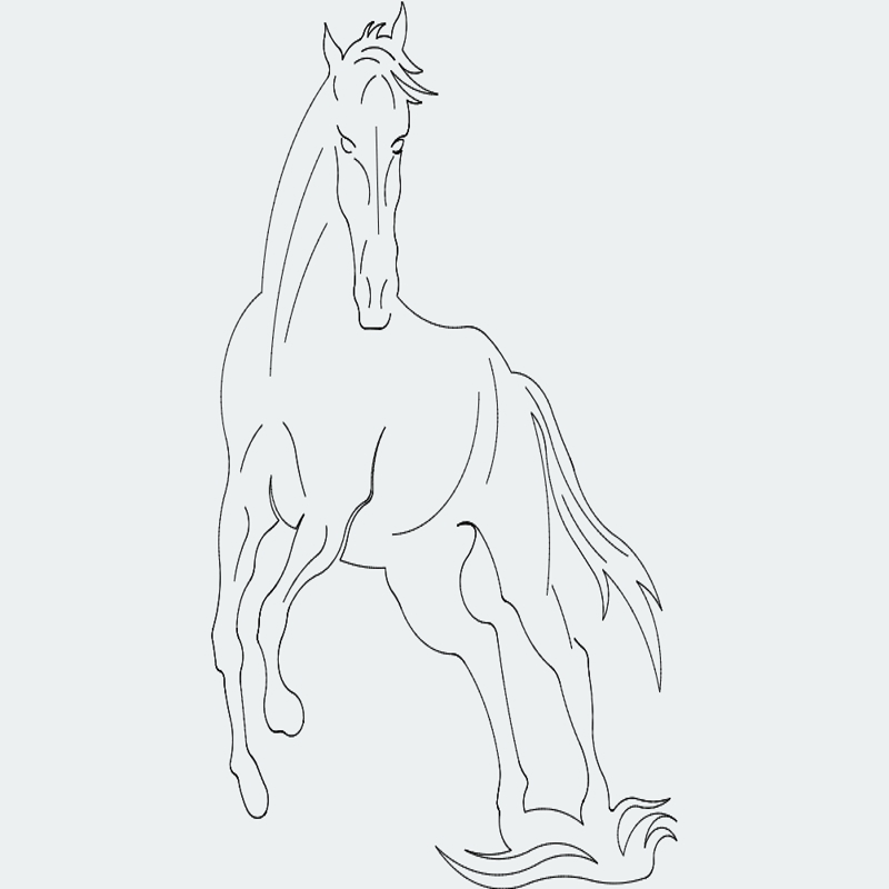طرح اسب مناسب برای استفاده در دستگاه های cnc چوب و cnc لیزر - horse dxf file