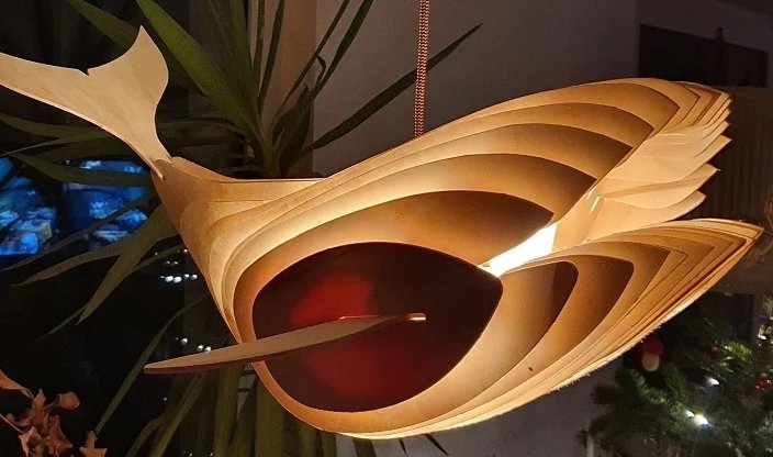 طرح چراغ خواب نهنگ مناسب برای استفاده در دستگاه های cnc چوب و cnc لیزر - laser cut whale lamp dxf file