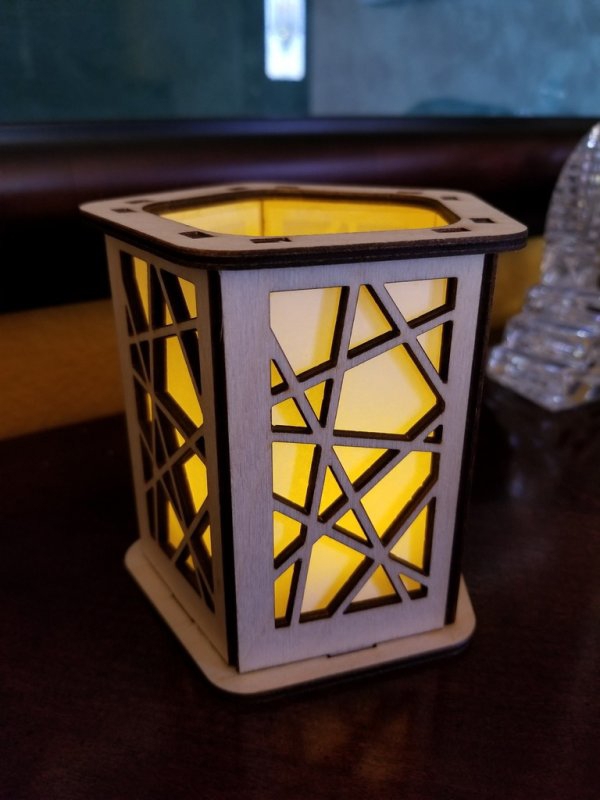 طرح فانوس تزئینی مناسب برای استفاده در دستگاه های cnc چوب و cnc لیزر - laser cut decorative votive lantern dxf file