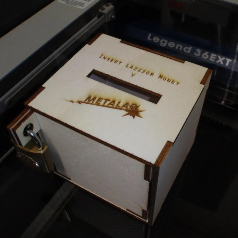 طرح صندوق پول مناسب برای استفاده در دستگاه های cnc چوب و cnc لیزر - laser cut cashbox