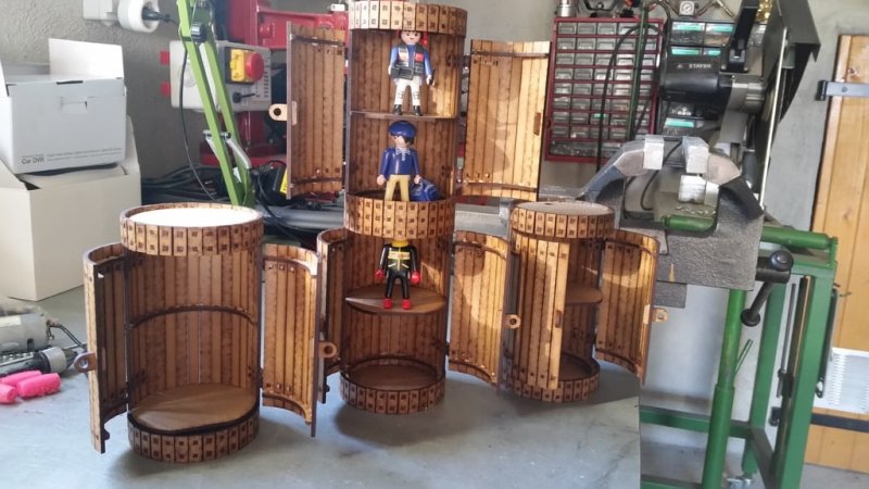 طرح بشکه چلیک دو میله ای مناسب برای استفاده در دستگاه های cnc چوب و cnc لیزر - laser cut double bar cask barrel