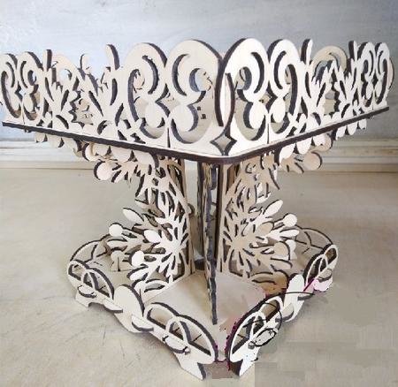 طرح سینی و پایه سبد میوه و شکلات مناسب برای استفاده در دستگاه های cnc چوب و cnc لیزر - laser cut table decor tray for candy fruits basket stand cdr file