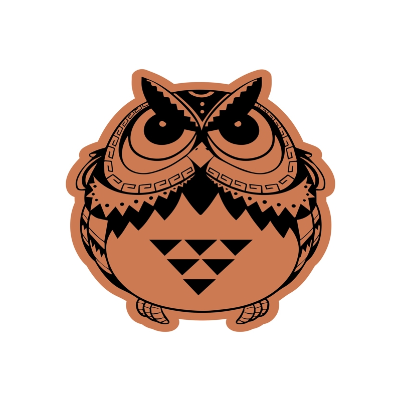 طرح جغد نشسته مناسب برای استفاده در دستگاه های cnc چوب و cnc لیزر - owl sitting laser cut engraving template cdr file