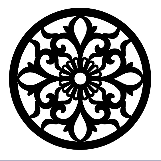 طرح دایره ای مناسب برای استفاده در دستگاه های cnc چوب و cnc لیزر - laser cut circular design svg file