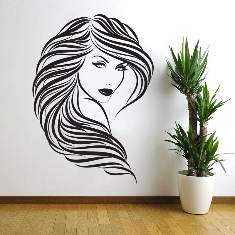 طرح دیوار سالن زیبایی دختر خانم مناسب برای استفاده در دستگاه های cnc چوب و cnc لیزر - laser cut lady girl woman beauty saloon wall art dxf file