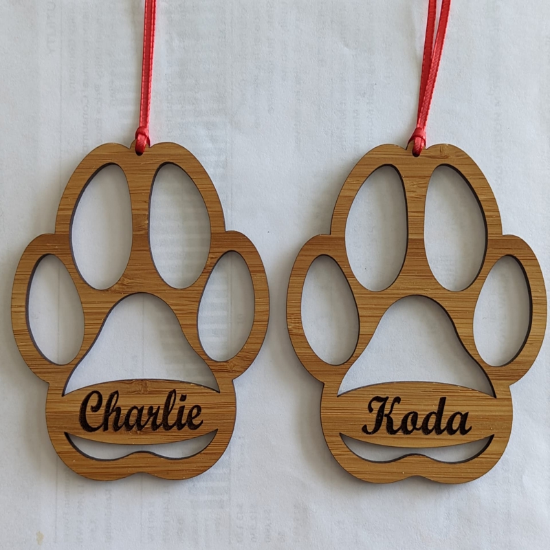 طرح پنجه مناسب برای استفاده در دستگاه های cnc چوب و cnc لیزر - laser cut paw print ornament svg file