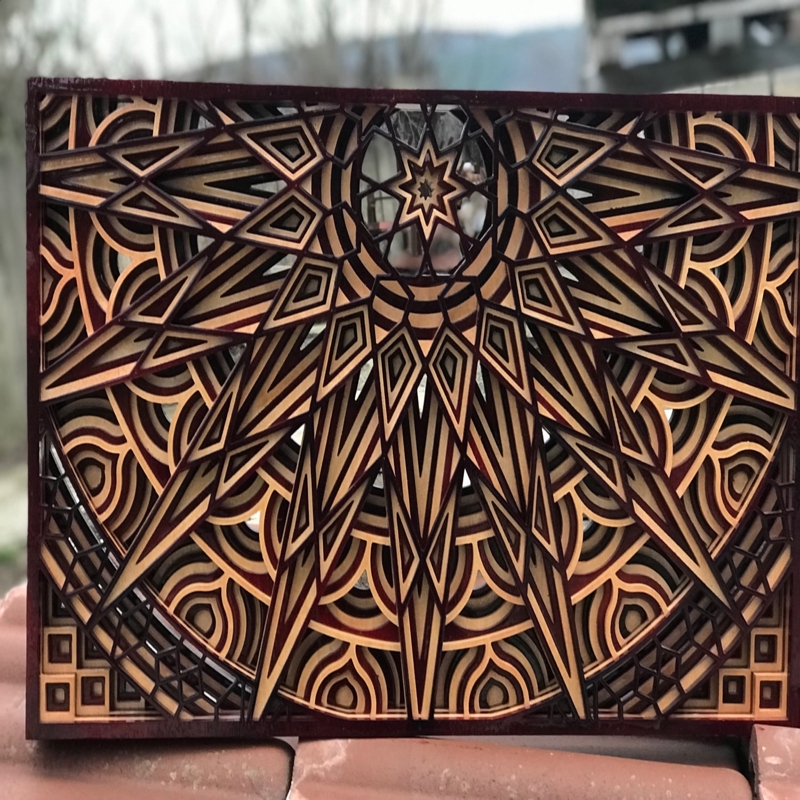 طرح هنری دیواری لایه باز مناسب برای استفاده در دستگاه های cnc چوب و cnc لیزر - laser cut layered wall art cdr file