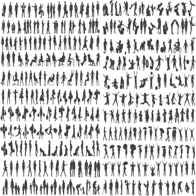 طرح مجموعه وکتور سیلوئت مناسب برای استفاده در دستگاه های cnc چوب و cnc لیزر - silhuette vector pack cdr file