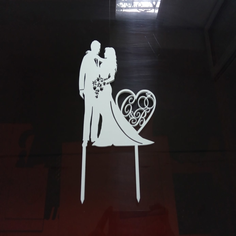 طرح رویه کیک عروسی سفارشی مناسب برای استفاده در دستگاه های cnc چوب و cnc لیزر - laser cut personalized custom wedding cake topper cdr file