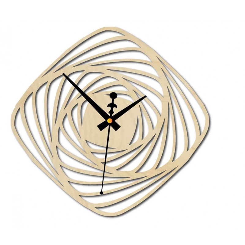طرح ساعت دیواری مدرن مارپیچی مناسب برای استفاده در دستگاه های cnc چوب و cnc لیزر - laser cut spiral modern wall clock cdr file