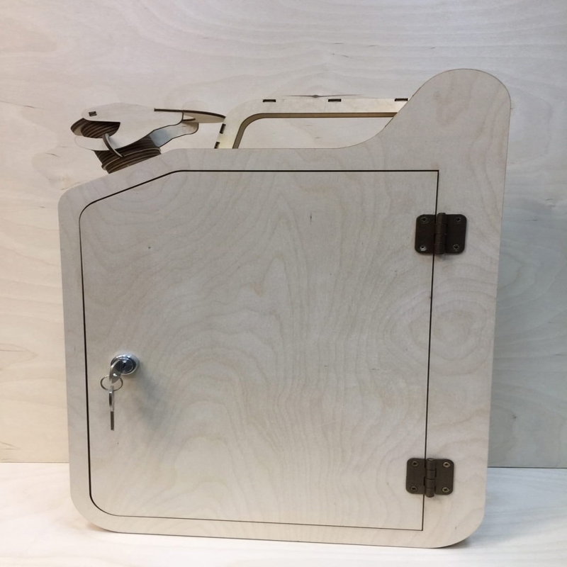 طرح جعبه نوشابه جریکان با ضخامت 3 میلی‌متر مناسب برای استفاده در دستگاه های cnc چوب و cnc لیزر - laser cut jerrycan wine bar 3mm dxf file