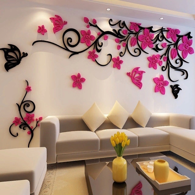 طرح تزیین دیوار با گل مناسب برای استفاده در دستگاه های cnc چوب و cnc لیزر - laser cut flower wall decor cdr file