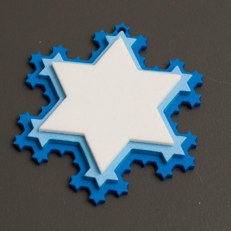 طرح دانه برف کخ مناسب برای استفاده در دستگاه های cnc چوب و cnc لیزر - laser cut koch snowflake cdr file