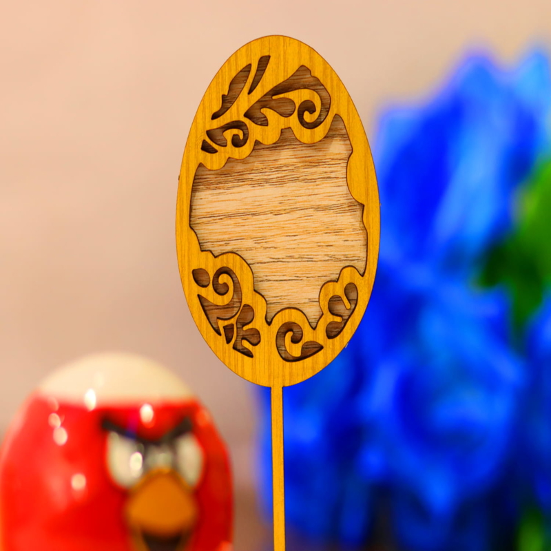 طرح تزیین کیک با تخم مرغ عید پاک مناسب برای استفاده در دستگاه های cnc چوب و cnc لیزر - laser cut easter egg cake topper cdr file