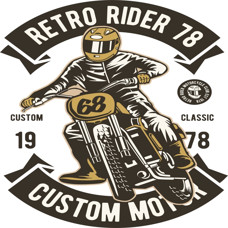 طرح ماشین مسابقه مناسب برای استفاده در دستگاه های cnc چوب و cnc لیزر - retro rider print cdr file