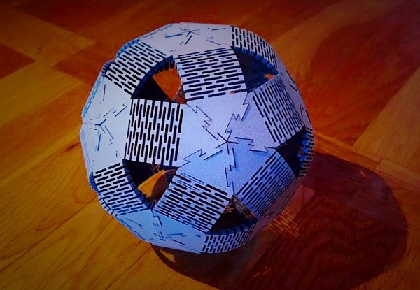 طرح توپ تخته سه لا گرد مناسب برای استفاده در دستگاه های cnc چوب و cnc لیزر - round plywood ball laser cut template cdr file