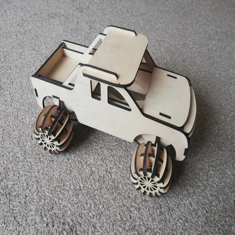 طرح کامیون بچه گانه مناسب برای استفاده در دستگاه های cnc چوب و cnc لیزر - laser cut kids truck cdr file