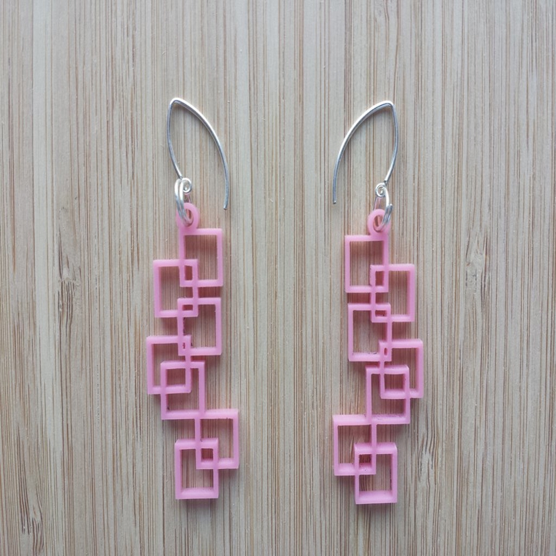 طرح گوشواره مناسب برای استفاده در دستگاه های cnc چوب و cnc لیزر - laser cut earrings design template dxf file