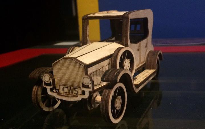 طرح ماشین قدیمی مناسب برای استفاده در دستگاه های cnc چوب و cnc لیزر - laser cut retro car template cdr file